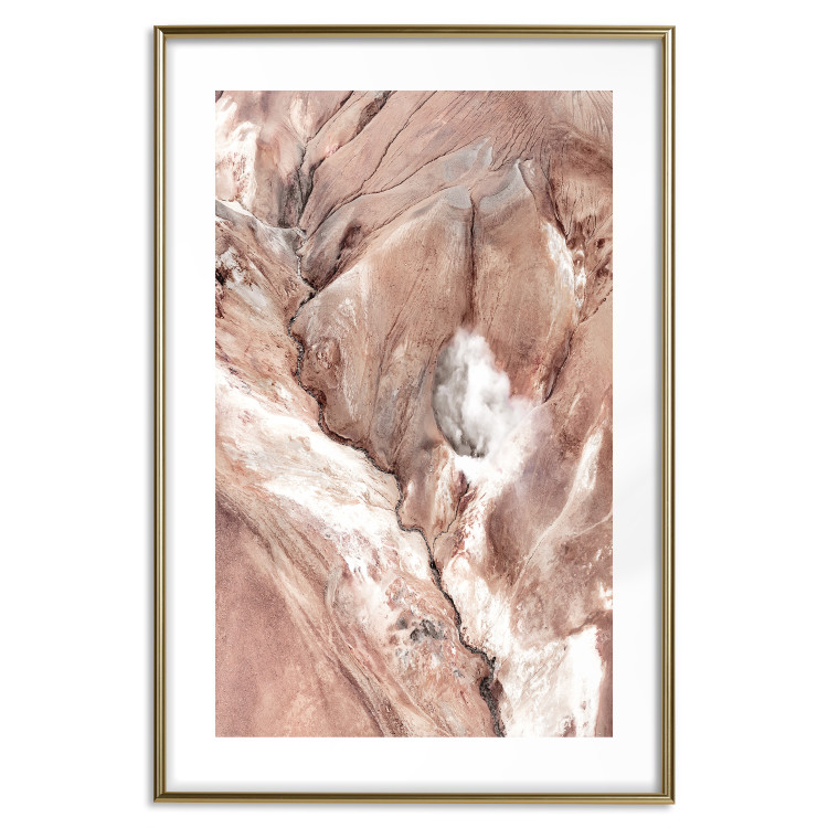 Poster Meanders - composition of abstract landscape of cracked light rocks 129513 additionalImage 19