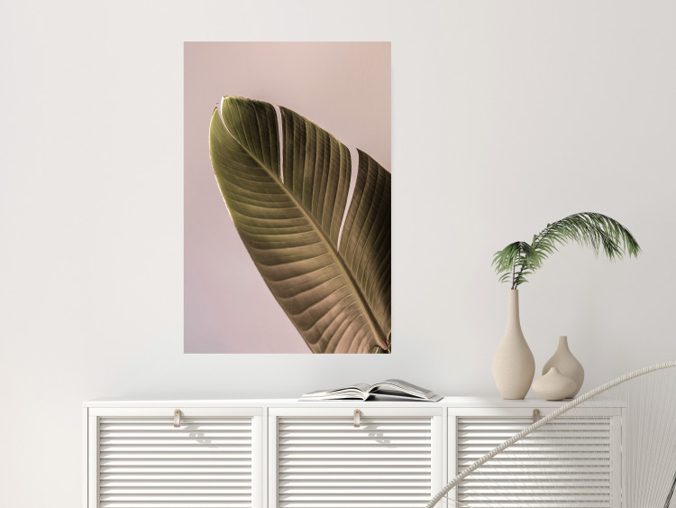 Wall Poster Banana Mood - tropical banana leaf on subtly pink background 129613 additionalImage 4