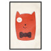 Poster Little Elegant - funny and abstract character of a brown cat with a bow 129913 additionalThumb 18