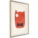 Poster Little Elegant - funny and abstract character of a brown cat with a bow 129913 additionalThumb 3