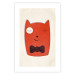 Poster Little Elegant - funny and abstract character of a brown cat with a bow 129913 additionalThumb 25