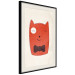 Poster Little Elegant - funny and abstract character of a brown cat with a bow 129913 additionalThumb 2
