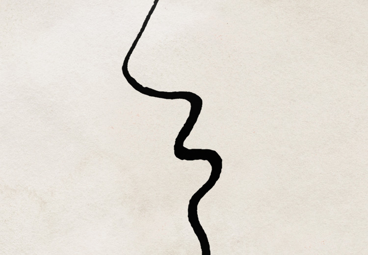 Wall Poster Edge of a Kiss - black line art of a face on a light abstract background 130813 additionalImage 12