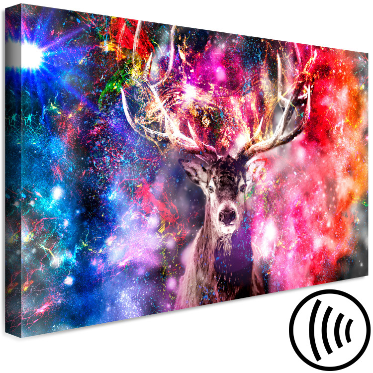Canvas Art Print Colorful deer - abstraction with a deer's head on coloured background 131613 additionalImage 6