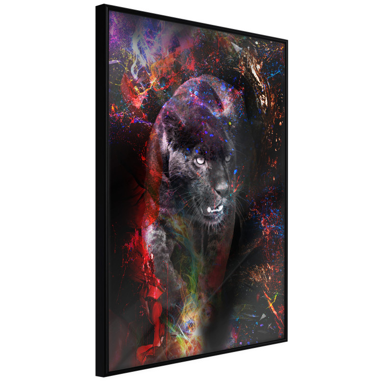 Poster Black Jaguar - animal among abstract colors on a dark background 131813 additionalImage 13