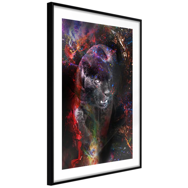 Poster Black Jaguar - animal among abstract colors on a dark background 131813 additionalImage 8