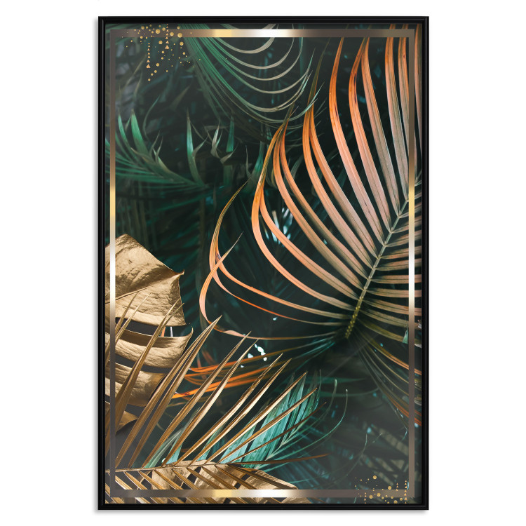 Poster Forest Jewels - tropical composition of green and brown leaves 134513 additionalImage 18