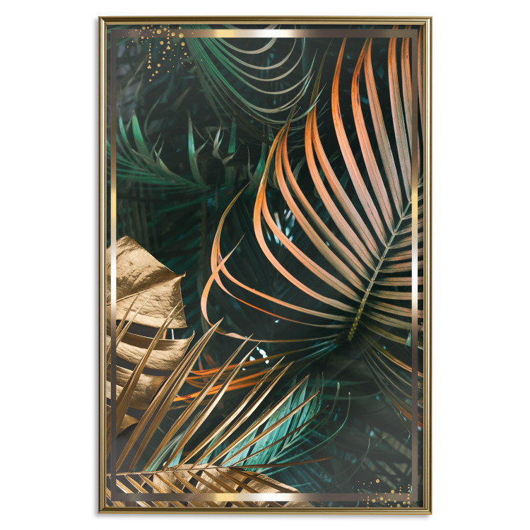 Poster Forest Jewels - tropical composition of green and brown leaves 134513 additionalImage 17