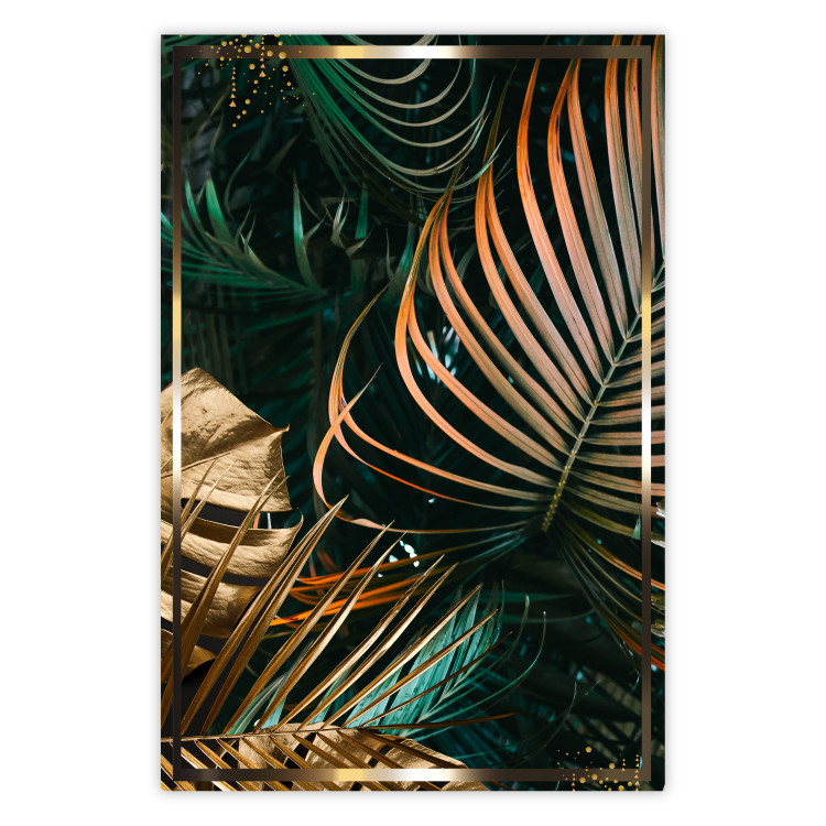 Poster Forest Jewels - tropical composition of green and brown leaves 134513
