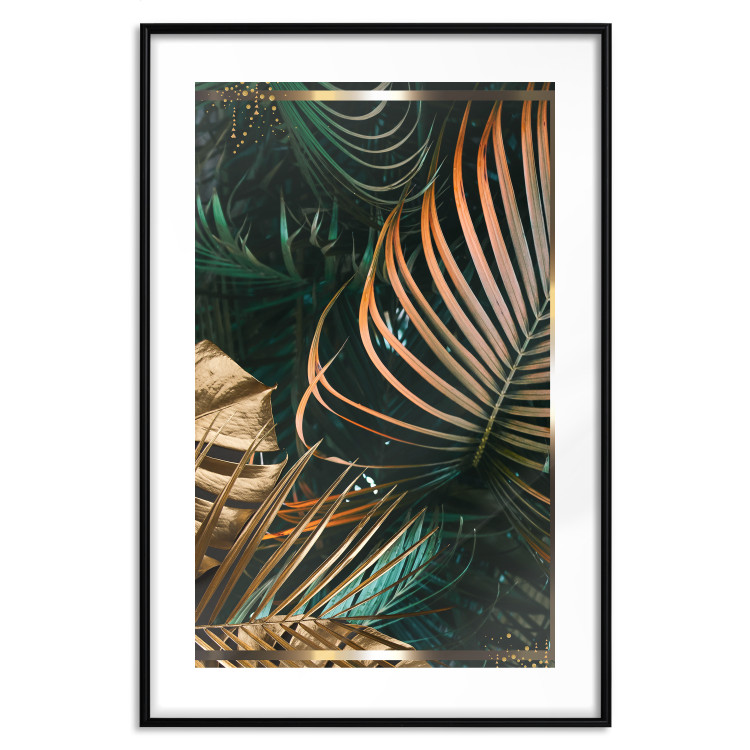 Poster Forest Jewels - tropical composition of green and brown leaves 134513 additionalImage 15
