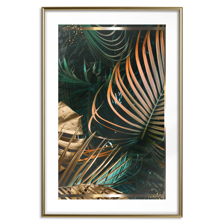 Poster Forest Jewels - tropical composition of green and brown leaves 134513 additionalImage 16