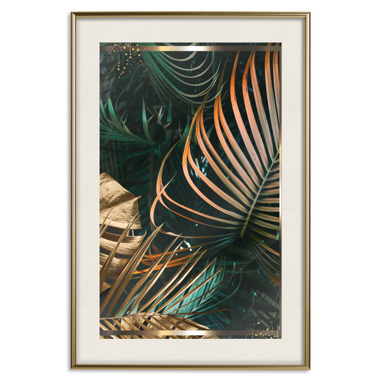 Poster Forest Jewels - tropical composition of green and brown leaves 134513 additionalImage 20