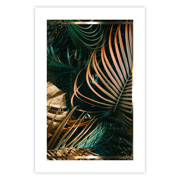 Poster Forest Jewels - tropical composition of green and brown leaves 134513 additionalImage 25