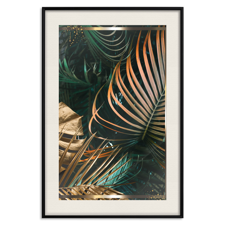 Poster Forest Jewels - tropical composition of green and brown leaves 134513 additionalImage 19