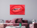Canvas Print Female lips - slipping mouth on a bright-red background 134613 additionalThumb 3