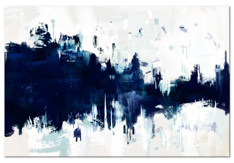 Canvas Print Blue in white - Abstraction with streaks in classic blue 135213