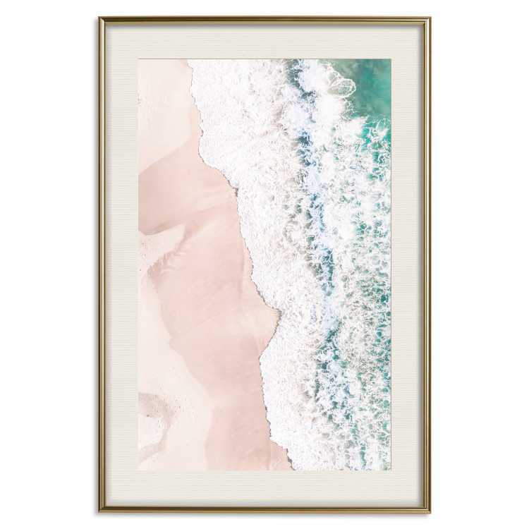 Wall Poster Troubled Ocean - landscape of pastel beach depicted from a bird's eye view 135313 additionalImage 21