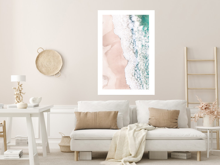 Wall Poster Troubled Ocean - landscape of pastel beach depicted from a bird's eye view 135313 additionalImage 13