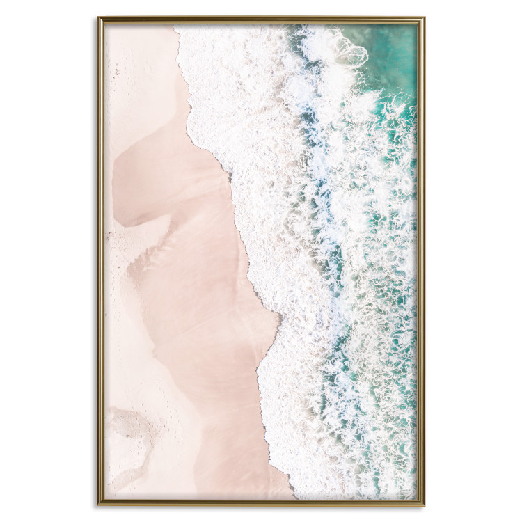 Wall Poster Troubled Ocean - landscape of pastel beach depicted from a bird's eye view 135313 additionalImage 27