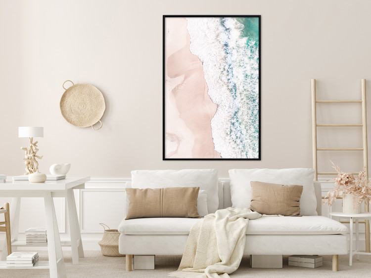 Wall Poster Troubled Ocean - landscape of pastel beach depicted from a bird's eye view 135313 additionalImage 14