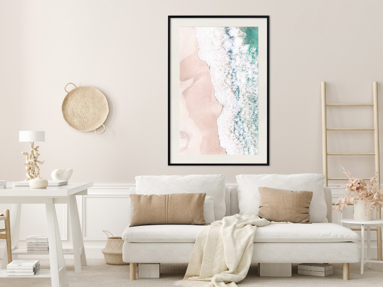 Wall Poster Troubled Ocean - landscape of pastel beach depicted from a bird's eye view 135313 additionalImage 22