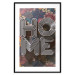Poster Colorful Home - patterned texts with imitation of 3D effect on a flowery background 135513 additionalThumb 17