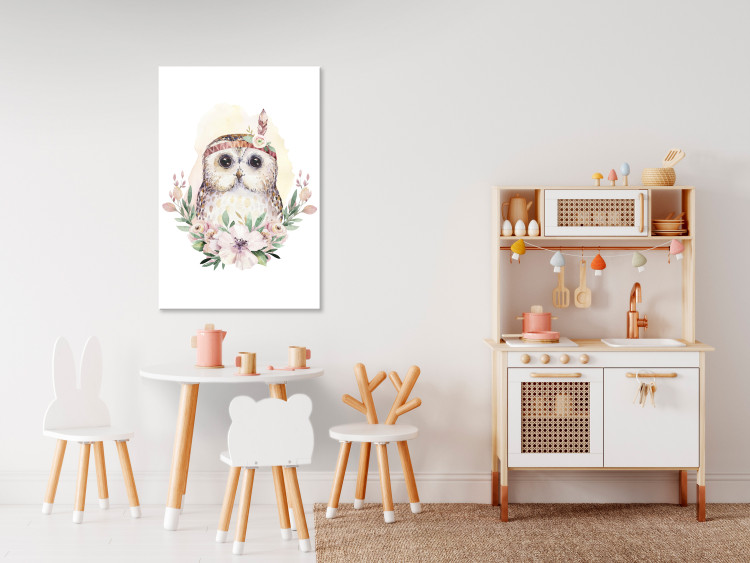 Canvas Print Owl with a headband - a colorful illustration inspired by fairy tales 135713 additionalImage 3