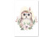 Canvas Print Owl with a headband - a colorful illustration inspired by fairy tales 135713