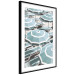 Wall Poster Turquoise Umbrellas - summer landscape of a sandy beach filled with sunbeds 135913 additionalThumb 4