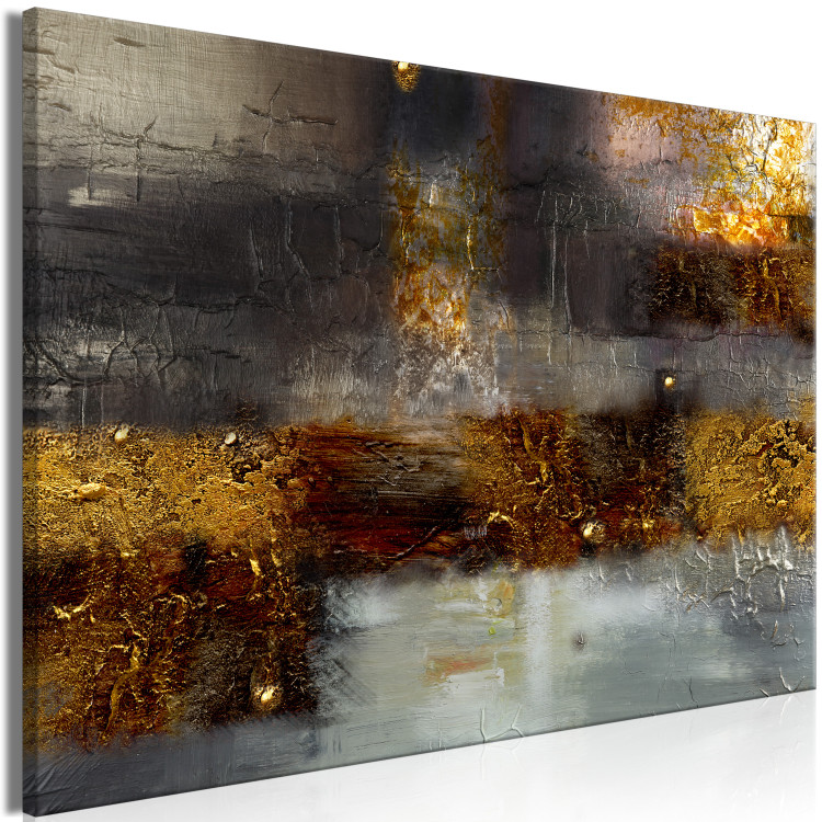 Canvas August Evening (1-piece) Wide - golden abstractness 137513 additionalImage 2