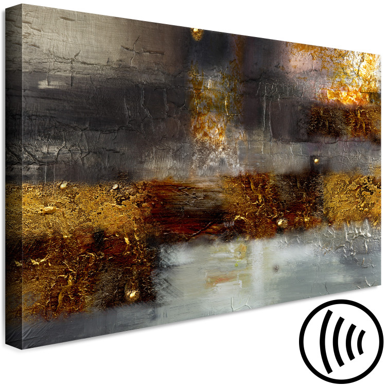 Canvas August Evening (1-piece) Wide - golden abstractness 137513 additionalImage 6