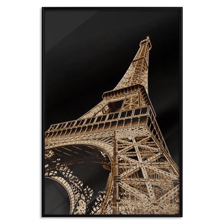 Poster French Flash - architecture of the Eiffel Tower on a solid black background 137913 additionalImage 12