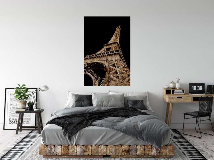 Poster French Flash - architecture of the Eiffel Tower on a solid black background 137913 additionalImage 22