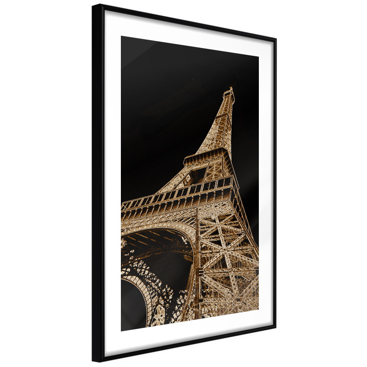 Poster French Flash - architecture of the Eiffel Tower on a solid black background 137913 additionalImage 6