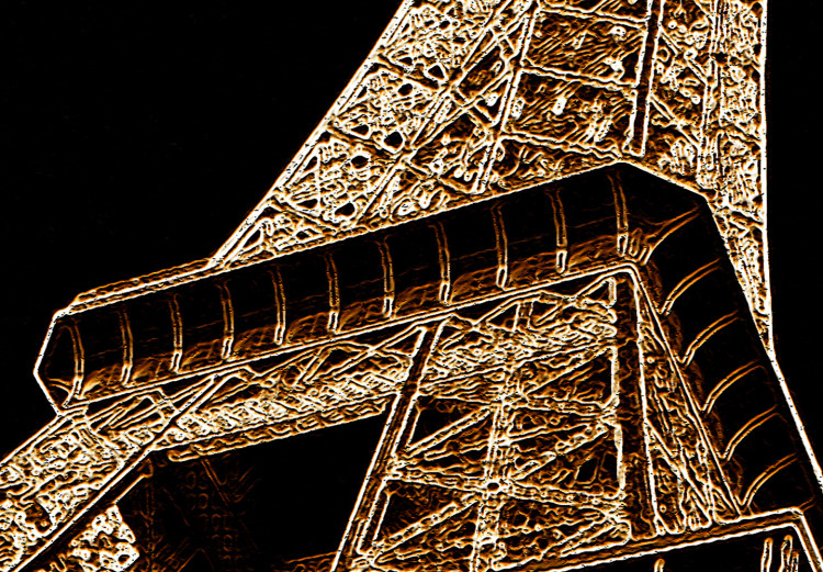 Poster French Flash - architecture of the Eiffel Tower on a solid black background 137913 additionalImage 4
