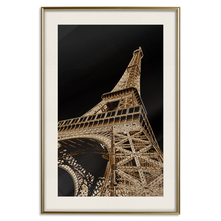Poster French Flash - architecture of the Eiffel Tower on a solid black background 137913 additionalImage 18