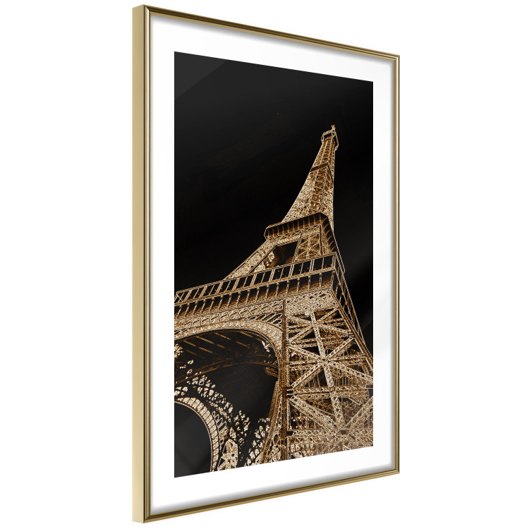 Poster French Flash - architecture of the Eiffel Tower on a solid black background 137913 additionalImage 5