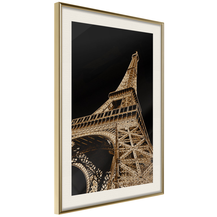 Poster French Flash - architecture of the Eiffel Tower on a solid black background 137913 additionalImage 7
