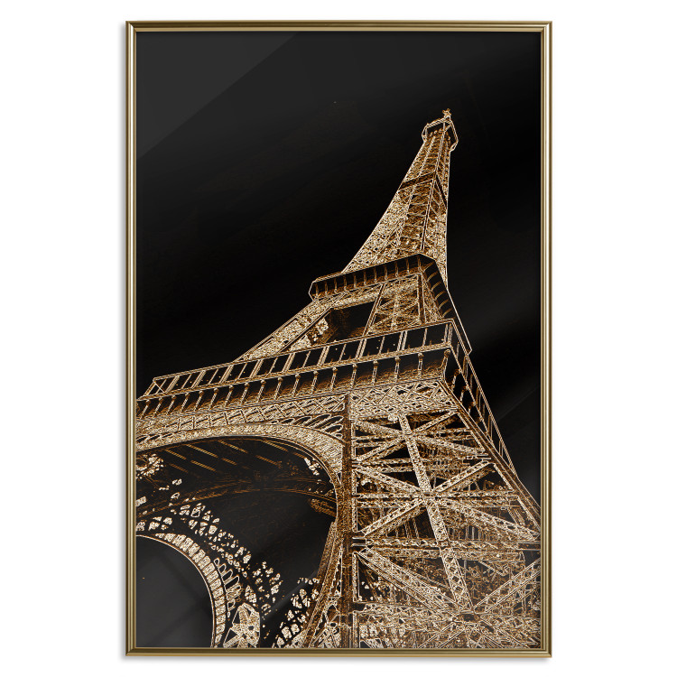 Poster French Flash - architecture of the Eiffel Tower on a solid black background 137913 additionalImage 11