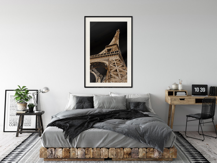 Poster French Flash - architecture of the Eiffel Tower on a solid black background 137913 additionalImage 25
