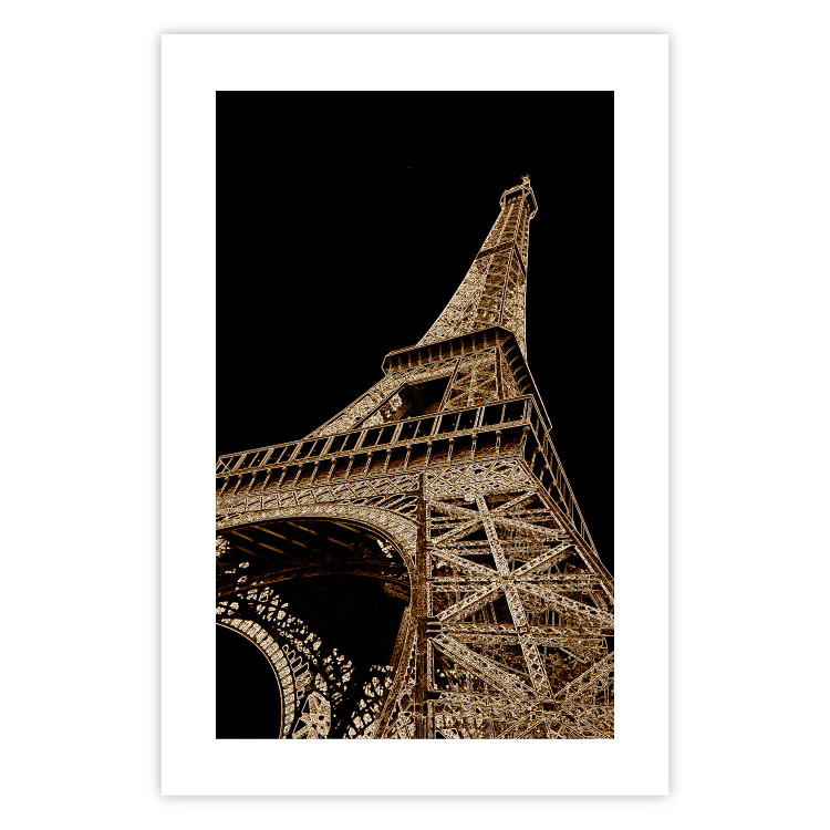 Poster French Flash - architecture of the Eiffel Tower on a solid black background 137913 additionalImage 11