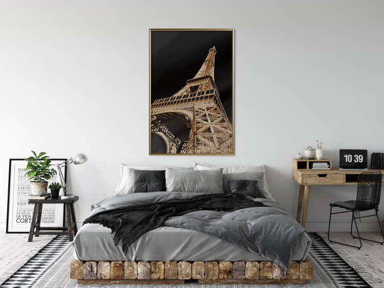 Poster French Flash - architecture of the Eiffel Tower on a solid black background 137913 additionalImage 21