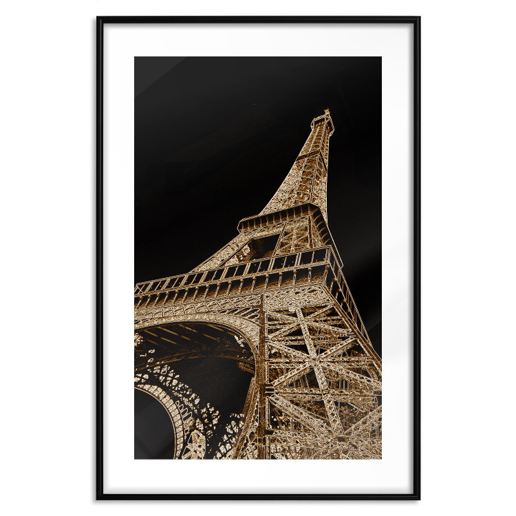 Poster French Flash - architecture of the Eiffel Tower on a solid black background 137913 additionalImage 14