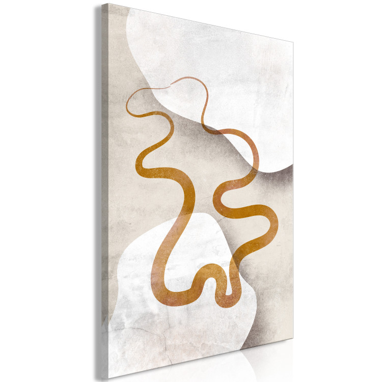 Canvas Art Print Orange Ribbon (1-piece) - abstraction in two brown waves 144713 additionalImage 2
