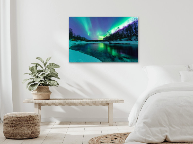 Canvas Art Print Aurora - Light Effects in the Midnight Night Sky 147713 additionalImage 3
