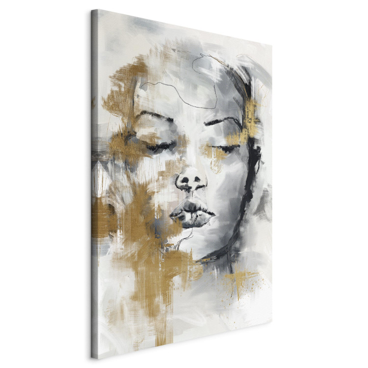 Canvas Portrait of a Stranger (1-piece) - woman's face with closed eyes 148913 additionalImage 2