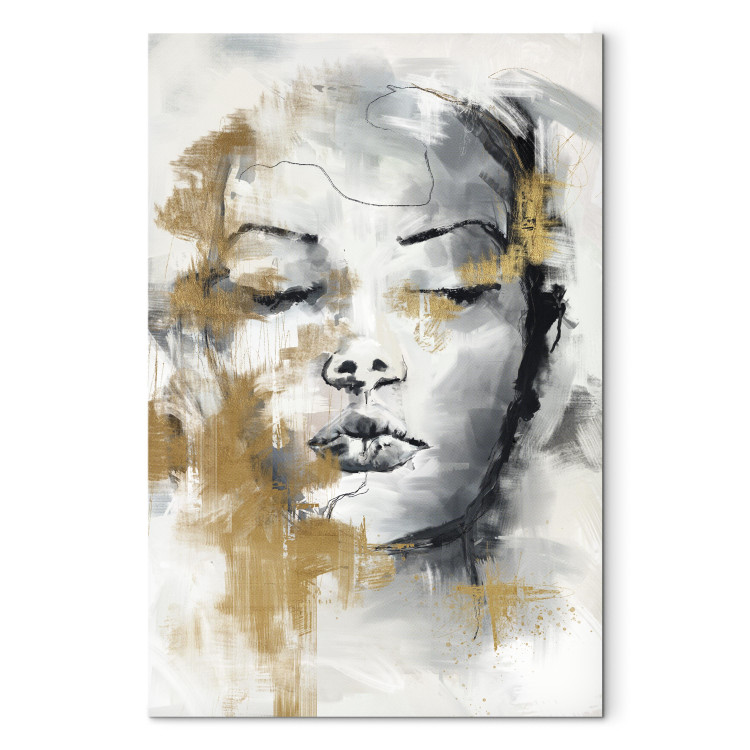 Canvas Portrait of a Stranger (1-piece) - woman's face with closed eyes 148913 additionalImage 7