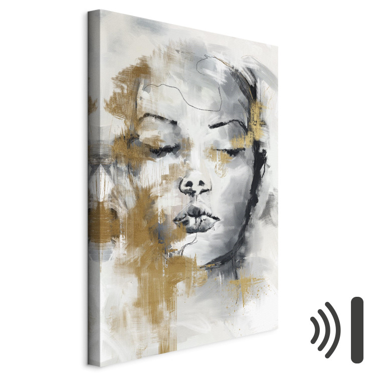 Canvas Portrait of a Stranger (1-piece) - woman's face with closed eyes 148913 additionalImage 8