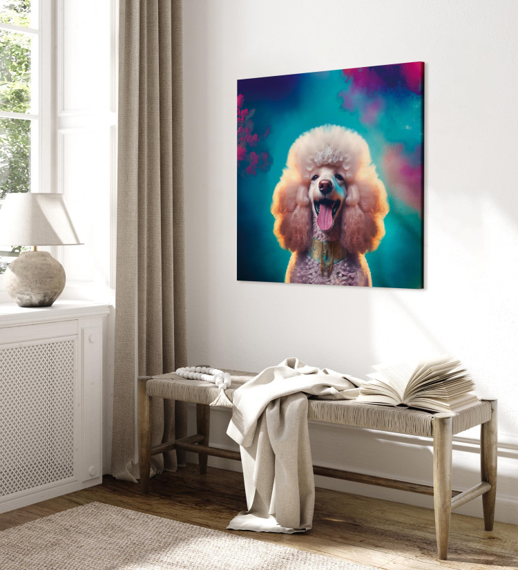 Canvas AI Fredy the Poodle Dog - Joyful Animal in a Candy Frame - Square 150213 additionalImage 4