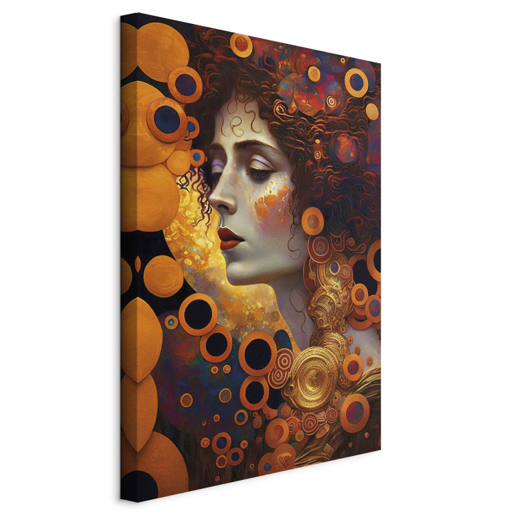 Large canvas print Orange Woman - A Portrait Inspired by the Work of Gustav Klimt [Large Format] 151113 additionalImage 3